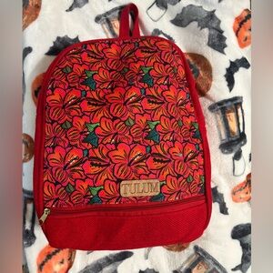 Tulum Vibrant Red and Orange Floral Mini Backpack